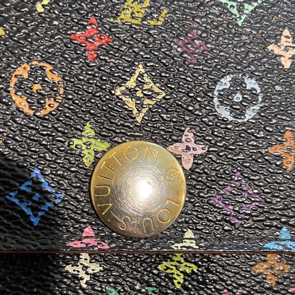 Louis Vuitton Black Murakami Multicolor Monogram Sarah Wallet - Picture 2 of 13